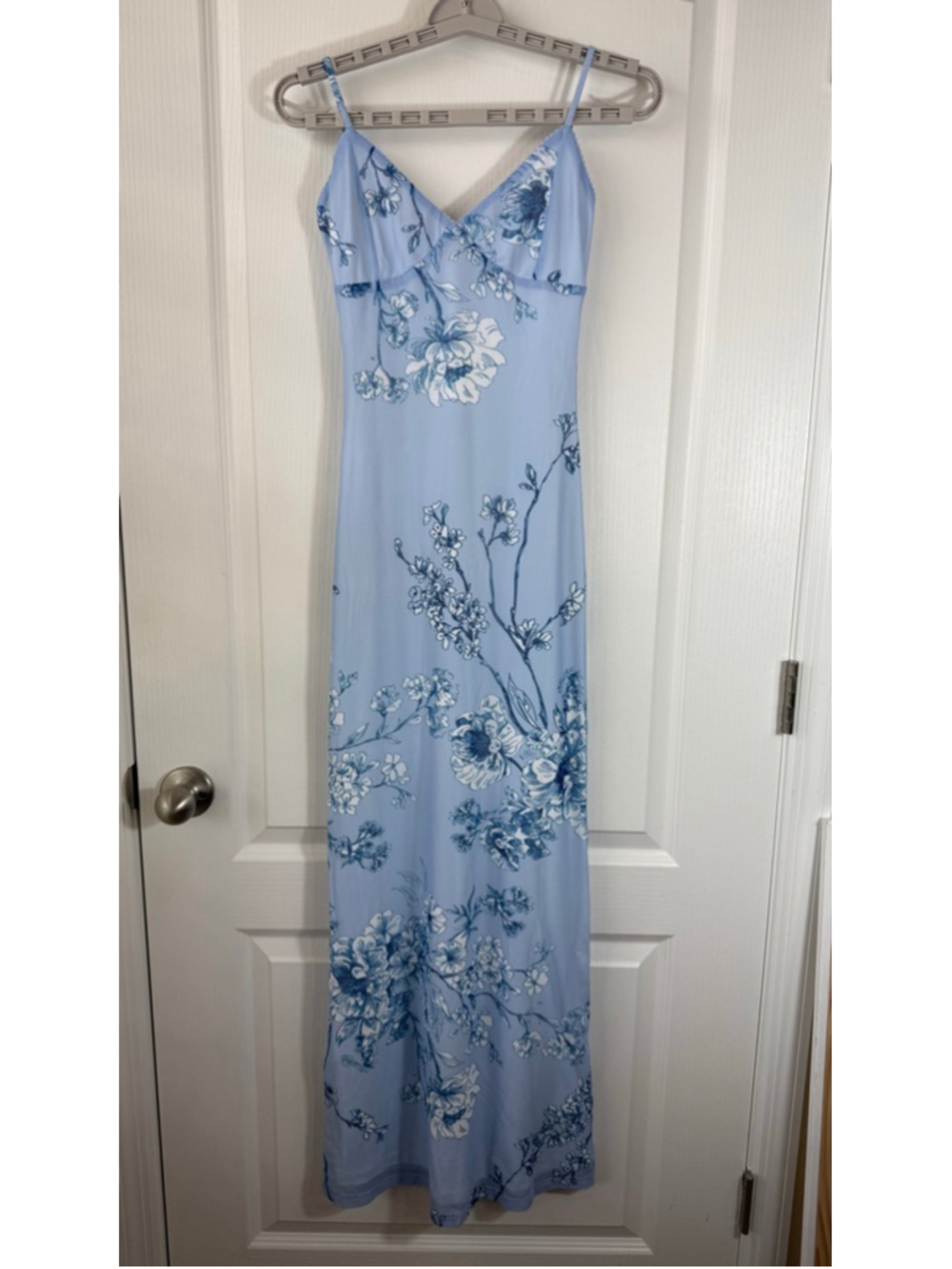 Women's Tiger Mist Light Blue & White Floral Maxi Dress XS